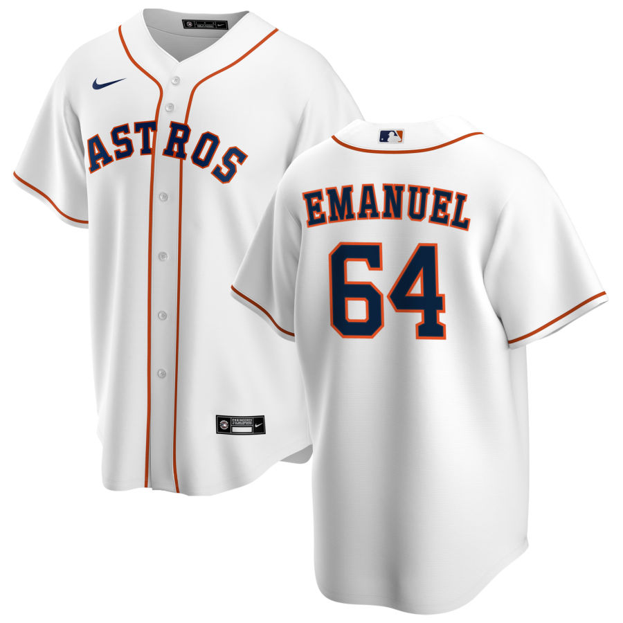 Nike Men #64 Kent Emanuel Houston Astros Baseball Jerseys Sale-White